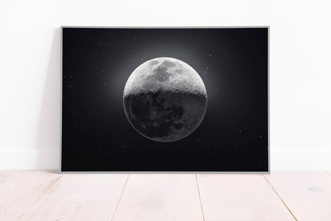 Full Moon Art Print: Lunar Poster, Celestial Wall Decor - Etsy