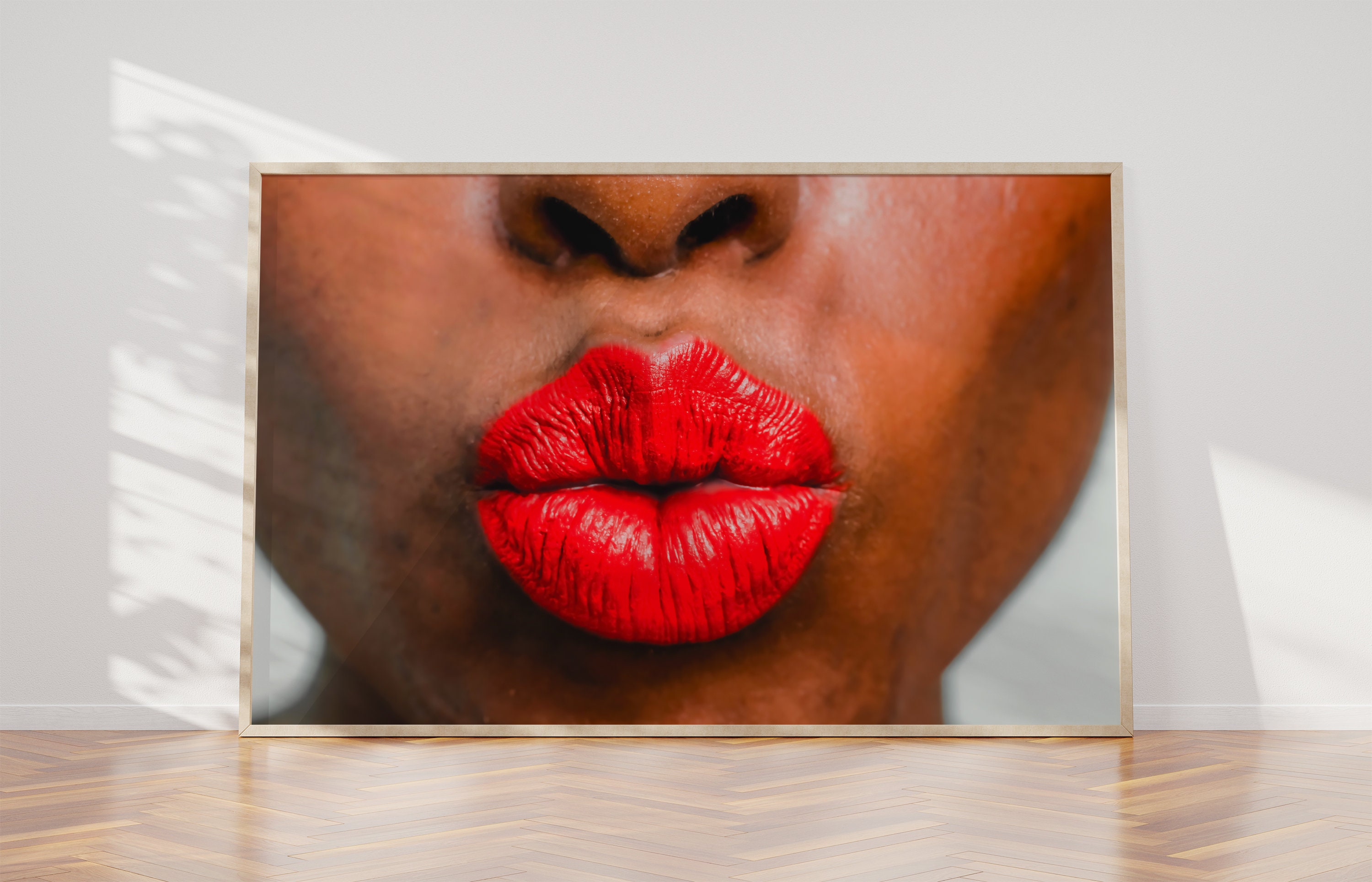 Red Lips Woman Portrait Canvas or Poster Print, Wall Art, Home Decor - Etsy
