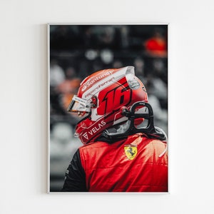 Charles Leclerc Poster, Canvas or Premium Matte Paper Print, F1 Poster, Scuderia Ferrari, Wall Art, Home Decor