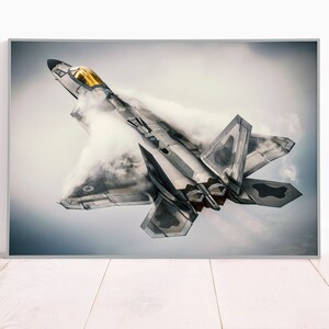 F-22 Raptor Fighter Jet Canvas or Poster Print - Aviation Wall Art