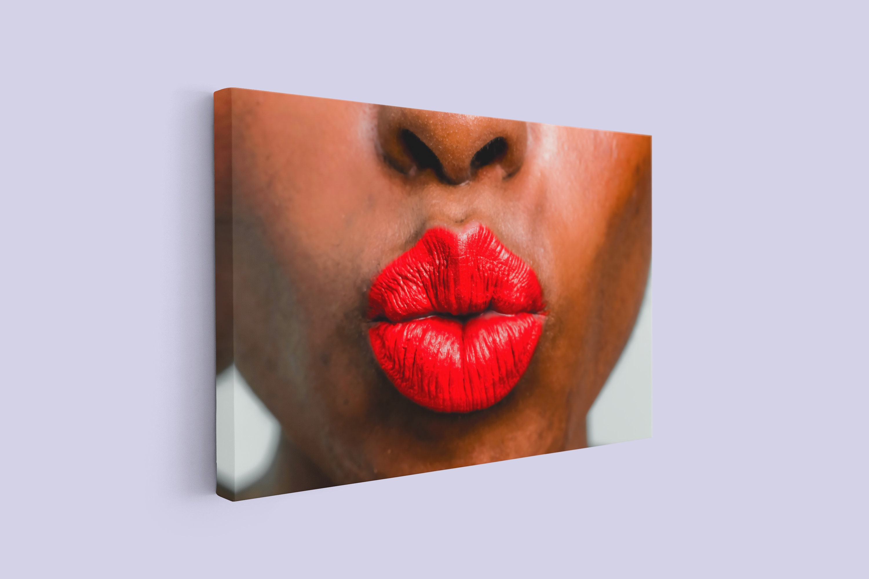 Red Lips Woman Portrait Canvas or Poster Print, Wall Art, Home Decor - Etsy