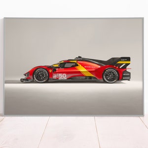 Ferrari 499P Le Mans Hypercar Poster or Canvas Wall Art