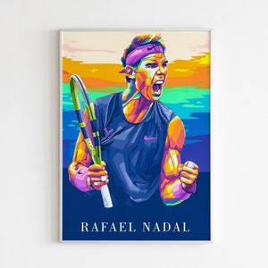 Rafael Nadal Poster, Artistic Style Paper or Canvas Print, Wall Art, Tennis, Room Decor, Gift