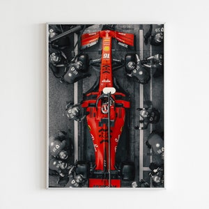 Charles Leclerc F1 Pit Stop Poster: Formula 1 Racing Wall Art