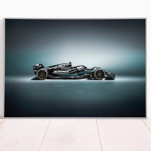 Mercedes F1, Lewis Hamilton, #44, Canvas or Poster, Wall Art, Home Decor, Formula One Gift Idea