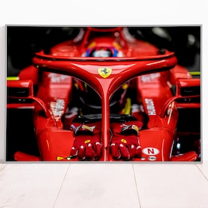 Ferrari F1 Poster oder Leinwanddruck, Wandkunst, Formel 1 Wohnkultur, Weihnachtsgeschenkidee