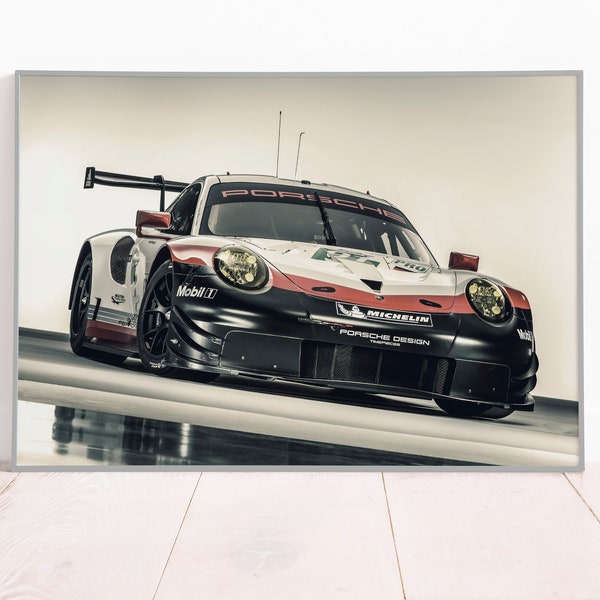 Porsche 911 RSR Canvas or Poster Print - Wall Art, Racing Decor, Gift Idea