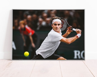 ロジャー・フェデラーの感動的な名言写真プリントポスター - サイン