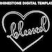 Blessed Heart Rhinestone Design, Rhinestone Templates Cricut Digital ...