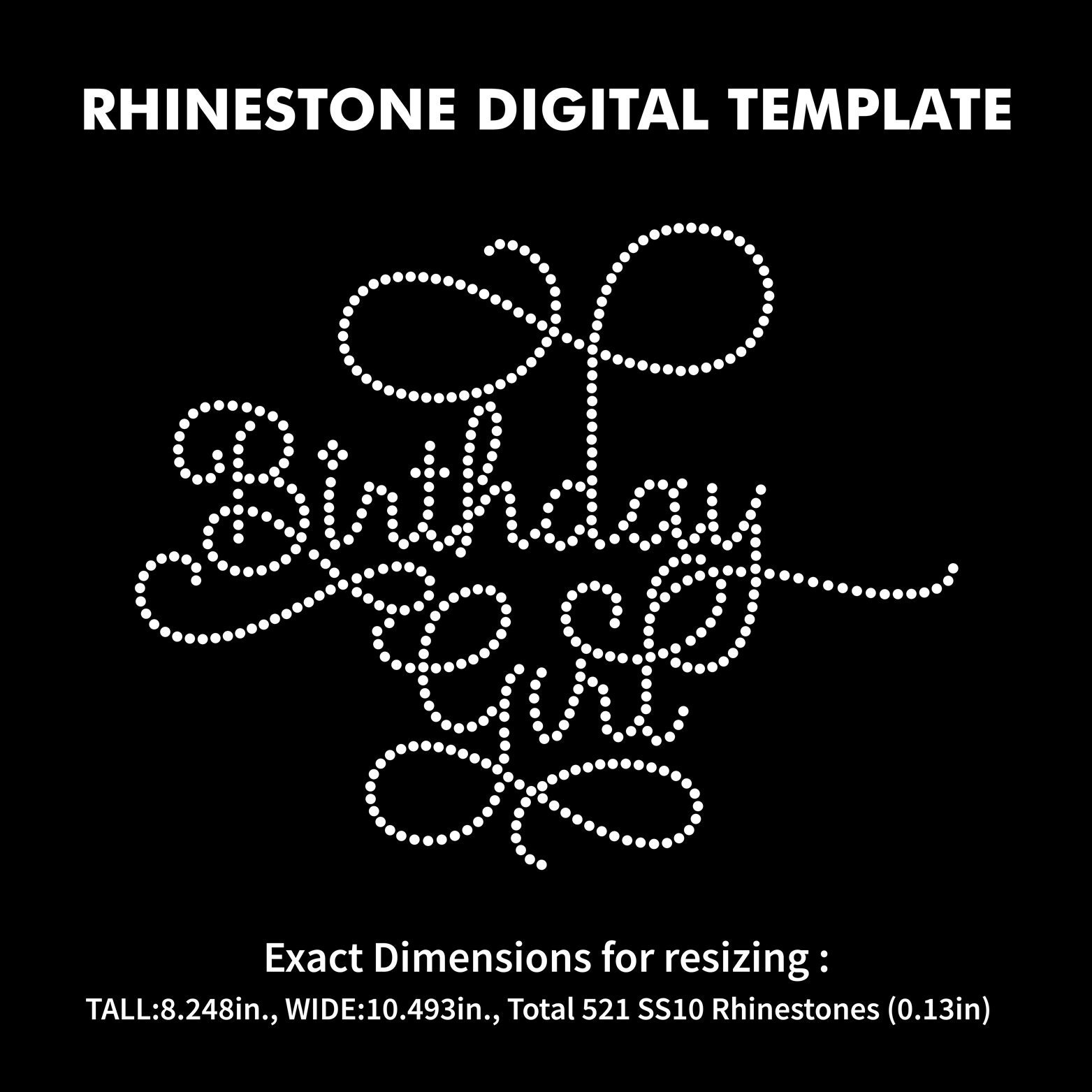 Birthday Girl Rhinestone Bundle 5 Template, Birthday Queen Rhinestone Design Cricut Digital File ...
