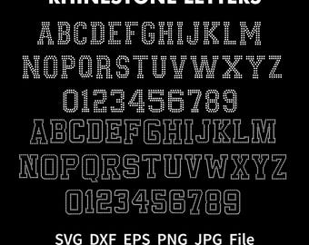 College Rhinestone Sports Font Letters Alphabet Svg Font SS10 Letters ...