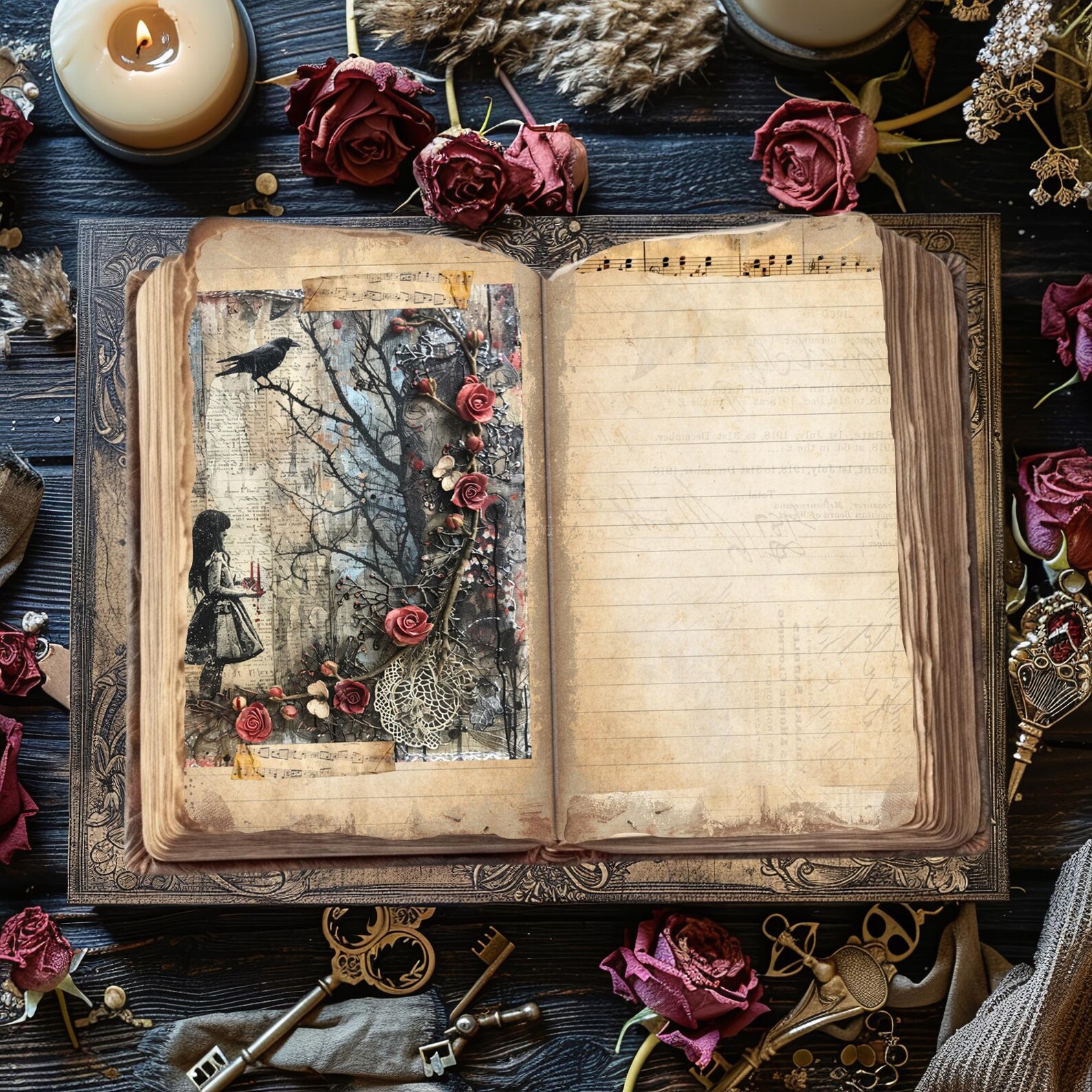 Victorian Gothic Junk Journal Pages: One for Sorrow (digital Download ...