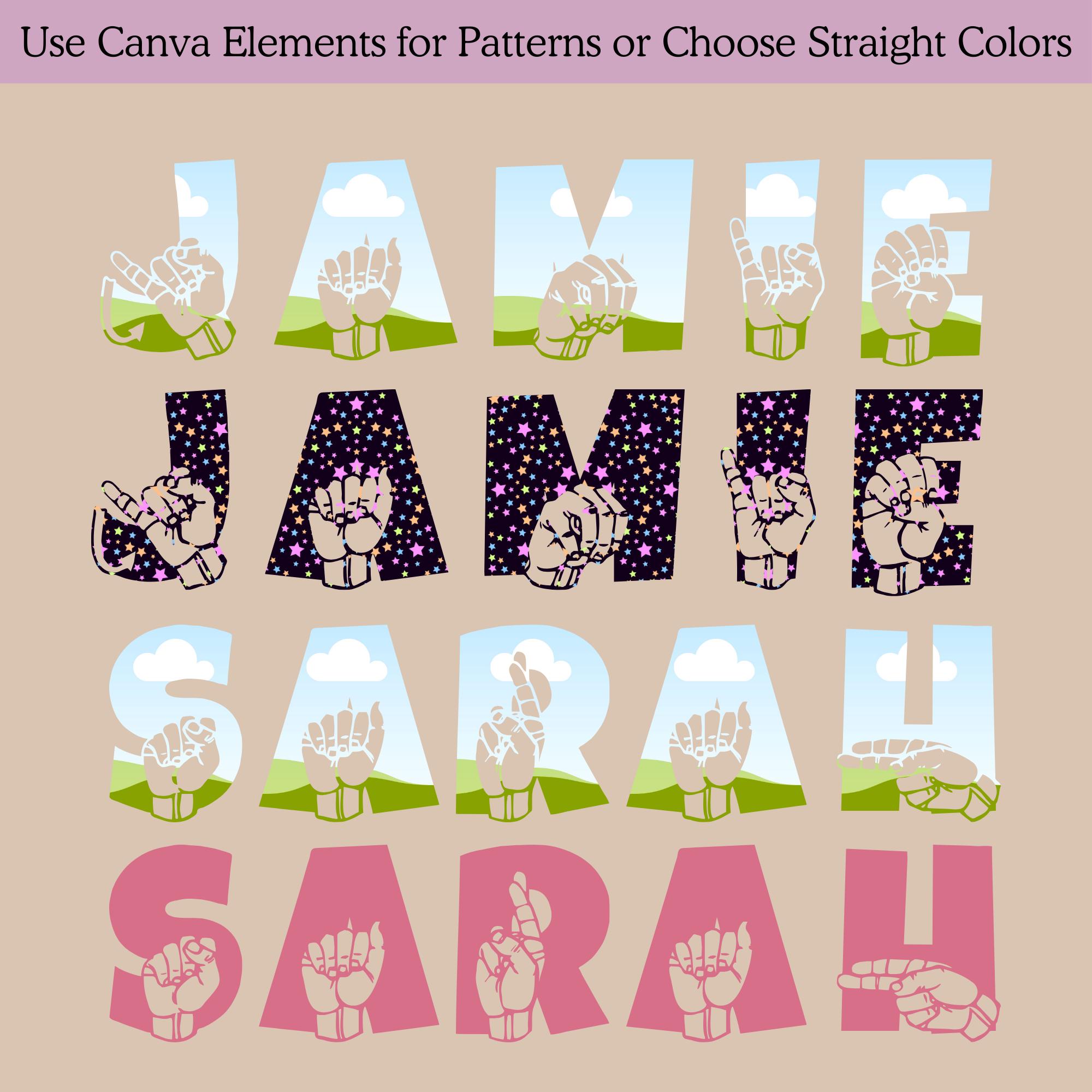 ASL Alphabet Canva Frames: Drag & Drop Letters (digital Download) - Etsy