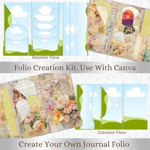 Folio Kit Template Using Canva Frames. Create a Junk Journal Folio with Flat or Curved Pockets. Junk Journals, Cardmaking
