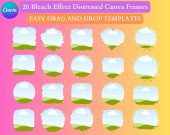 Bleach Effect Distressed Edge Canva Frames. 20 Frames. Fill Your Own Design In Canva. Editable Drag and Drop Frames. Create Your Own Designs