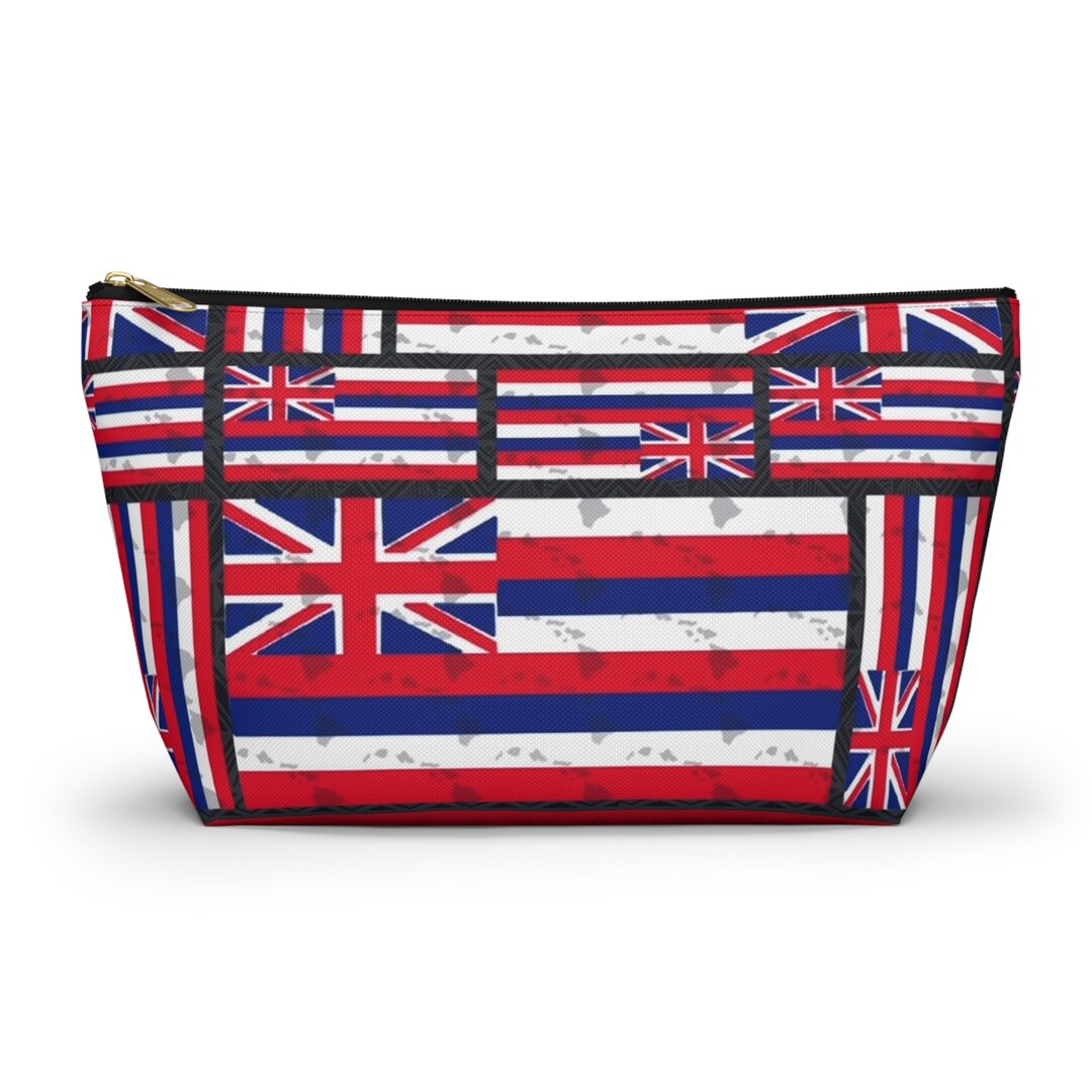 Hae Hawaii Hawaiian Flag With Hawaiian Island Accessory Pouch W T