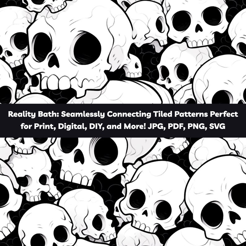 Skulls Seamless Tile Patterns Digital Art, Prints, and DIY Projects