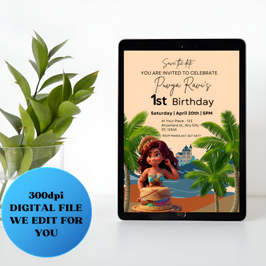 Disney Moana Birthday Card Handmade Card Printable Moana - Etsy