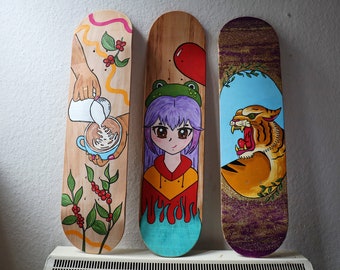 Deck de skate moyen mixte peint à la main - Pour Girl