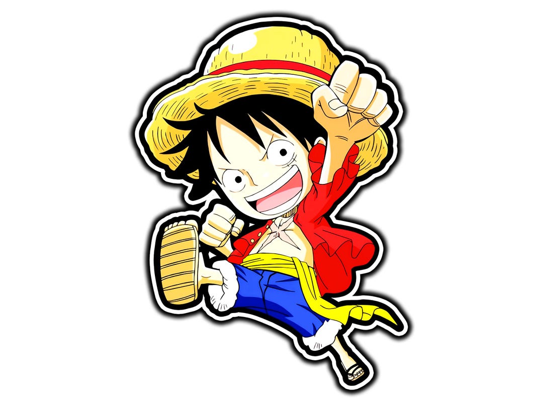 Monkey D. Luffy Chibi Sticker Die-cut, Water Proof, Weather Proof ...
