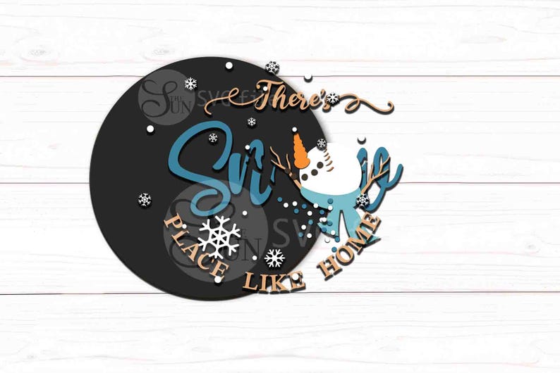 There's Snow Place Like Home SVG, Christmas Door Hanger Sign, Snowmen ...