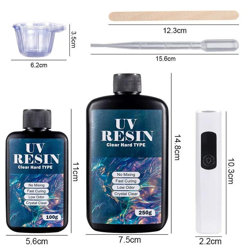 Uv Resin Kit – Fast Curing Clear Hard Resin for Jewelry Making, Casting ...