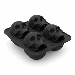 Schwarze Totenkopf Silikonform für Eis & Backen