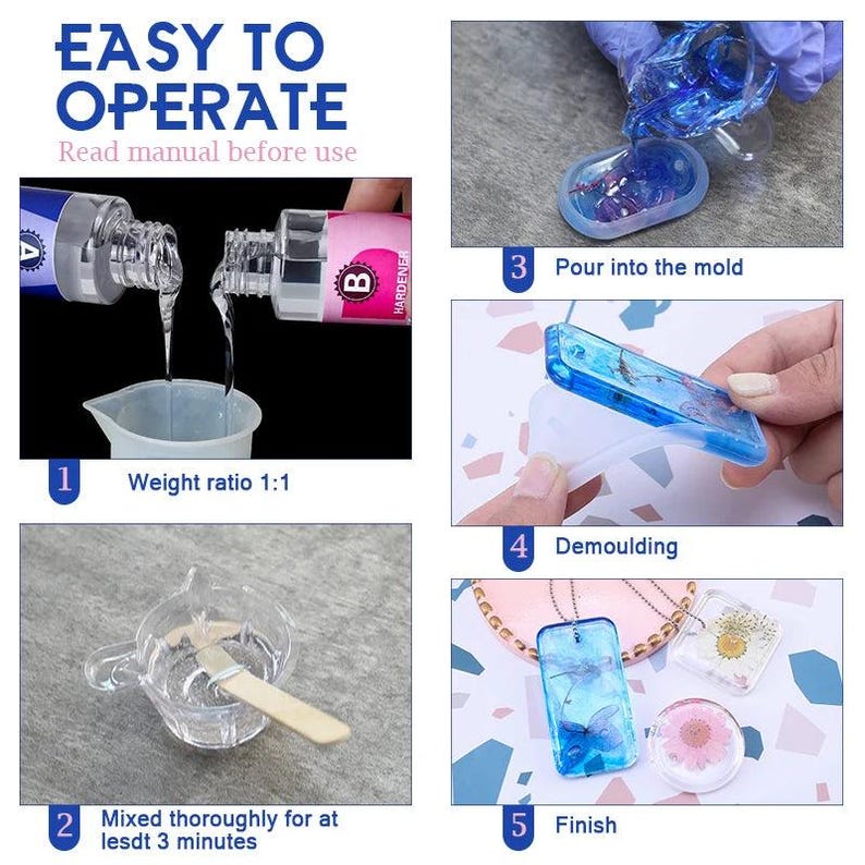 Crystal Clear Epoxy Resin Kit – High Gloss Coating & Casting for Jewelry, Art Crafts image 6