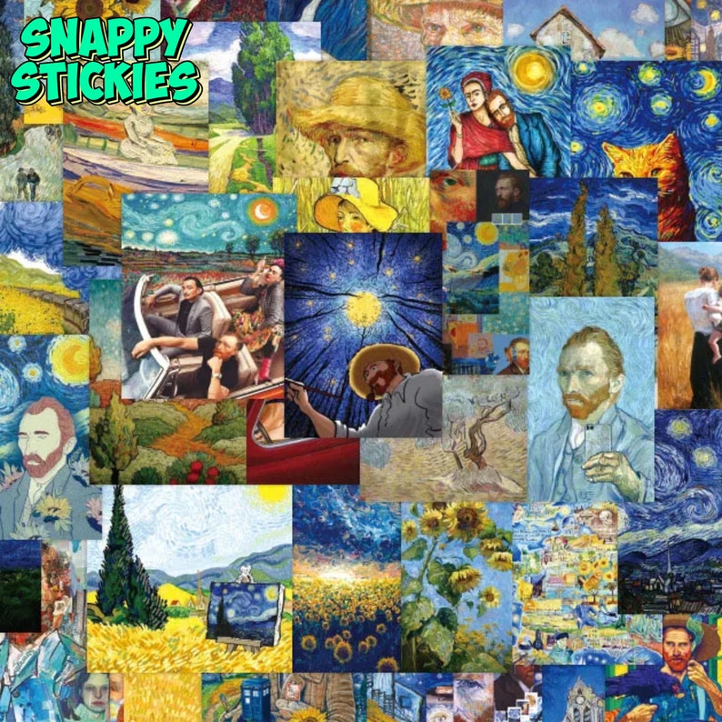 Van Gogh Stickers Pack Painting Stickers Van Gogh Painter Stickers ...