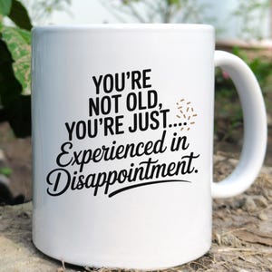 Funny Old Age Mug - You are Not Old, You are Just Experienced in Disappointment - Sarcastic Birthday Gift - Gag Mug for Adults