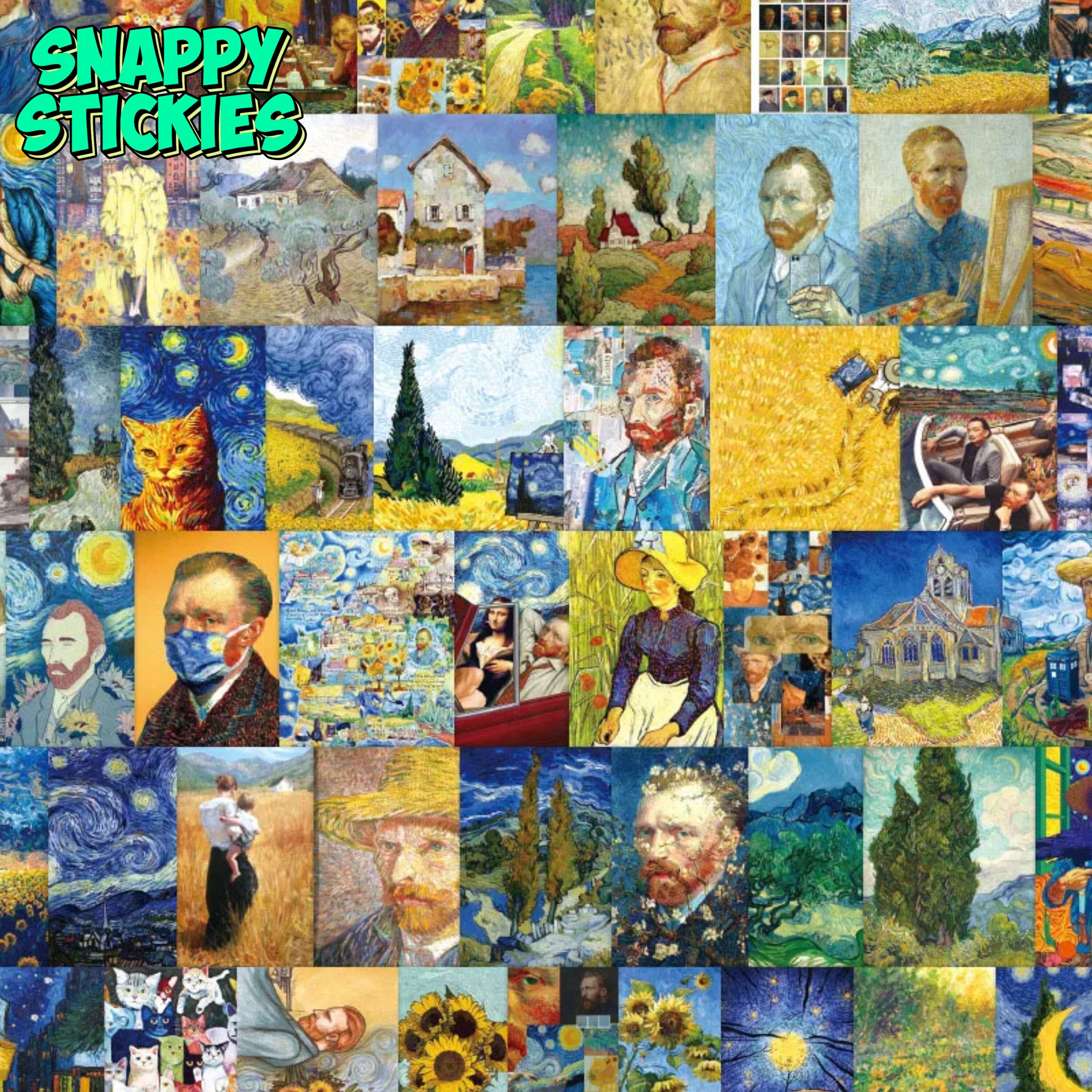 Van Gogh Stickers Pack Painting Stickers Van Gogh Painter Stickers