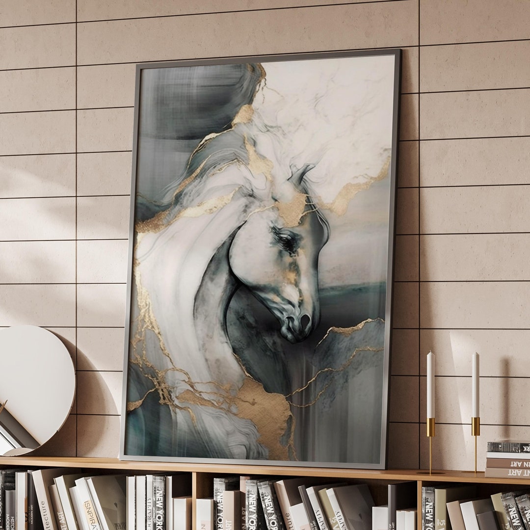 Abstract Horse Oil Painting Poster Home Decor Wall Art Etsy