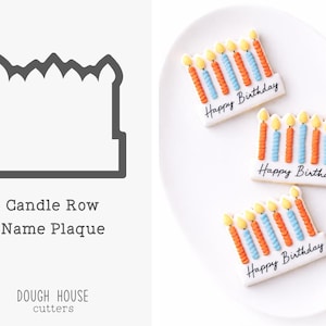 Candle Row Name Plaque Cookie Cutter