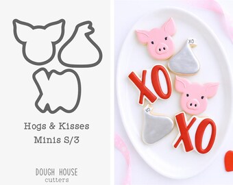 Hogs & Kisses Minis S/3 Cookie Cutters