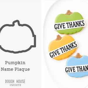 Pumpkin Name Plaque Cookie Cutter