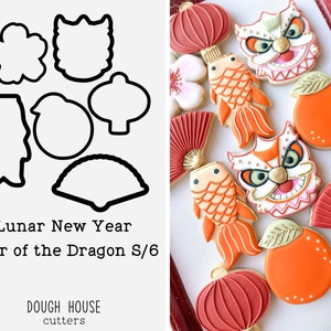 Lunar New Year- Year of the Dragon S/6 Cookie Cutters