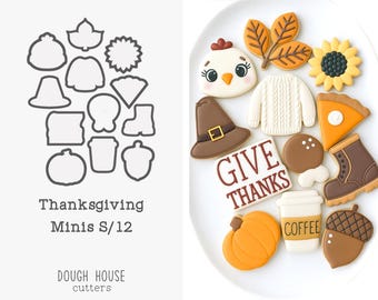Thanksgiving Minis S/12 Cookie Cutters