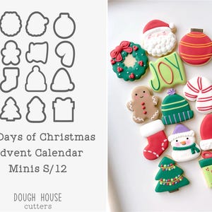 12 Days of Christmas Advent Calendar Minis S/12 Cookie Cutters