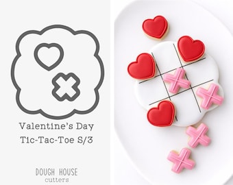 Valentine's Day Tic-Tac-Toe S/3 Cookie Cutter