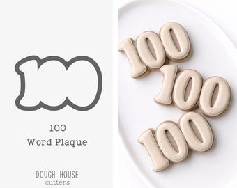 100 Word Plaque Cookie Cutter
