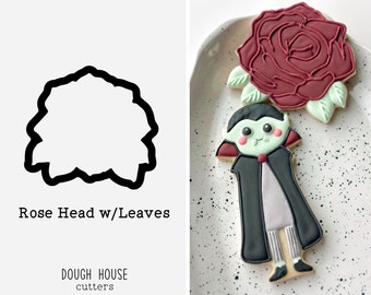 Rose Head w/Leaves Cookie Cutter