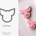 Pig Head Cookie Cutter – Plastic, 15mm Depth, By Naps3D, Made In UK