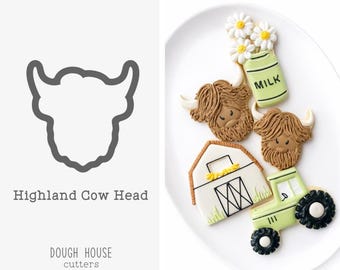 Highland Cow Head Cookie Cutter