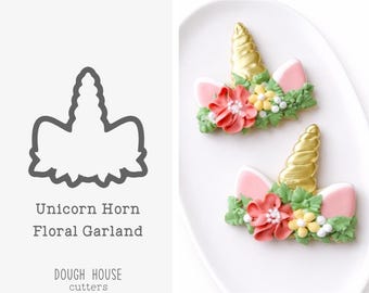 Unicorn Horn Floral Garland Cookie Cutter