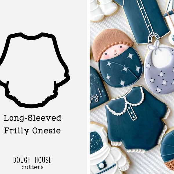 Long-Sleeved Ruffled Onesie Cookie Cutter