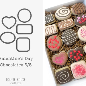 Valentine&#39;s Day Chocolates S/5 Cookie Cutters