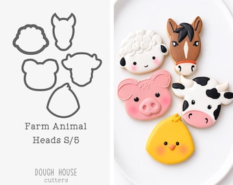 Farm Animal Heads S/5 Cookie Cutters
