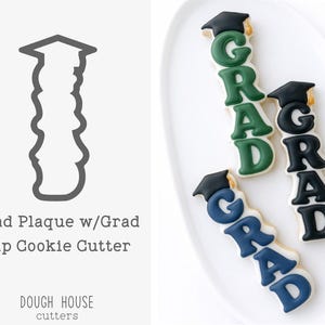 grad cap with grad plaque cookie cutter