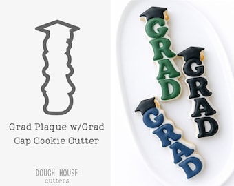 Grad Plaque w/Grad Cap Cookie Cutter
