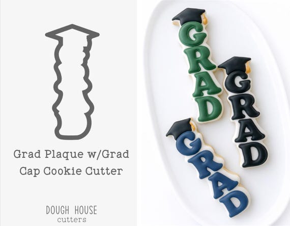 Grad Plaque w/Grad Cap Cookie Cutter